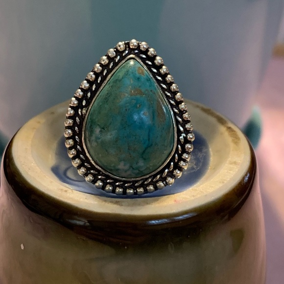 Genuine Howlite silver ring. Size 4 - Picture 1 of 9